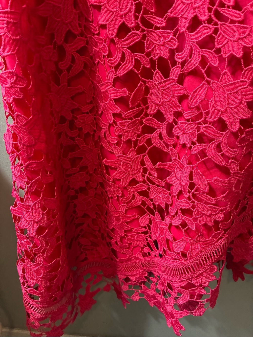 Eliza J Asymmetrical-Hem Lace Midi Dress - Picture 3 of 13